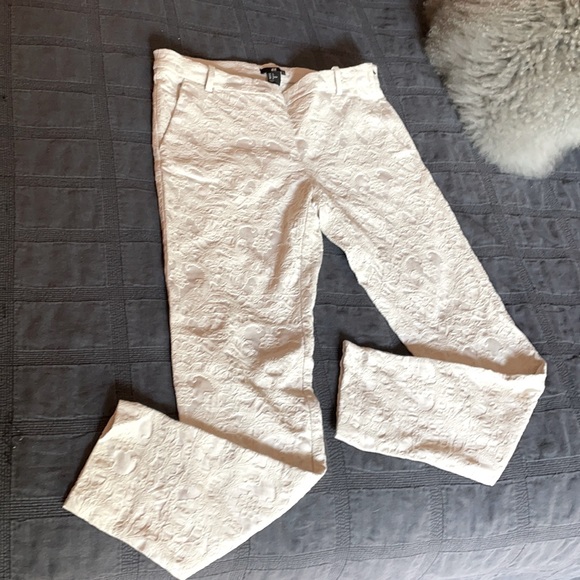 H&M Denim - H&M sz 12 ivory embroidered stretch slim cut  jean